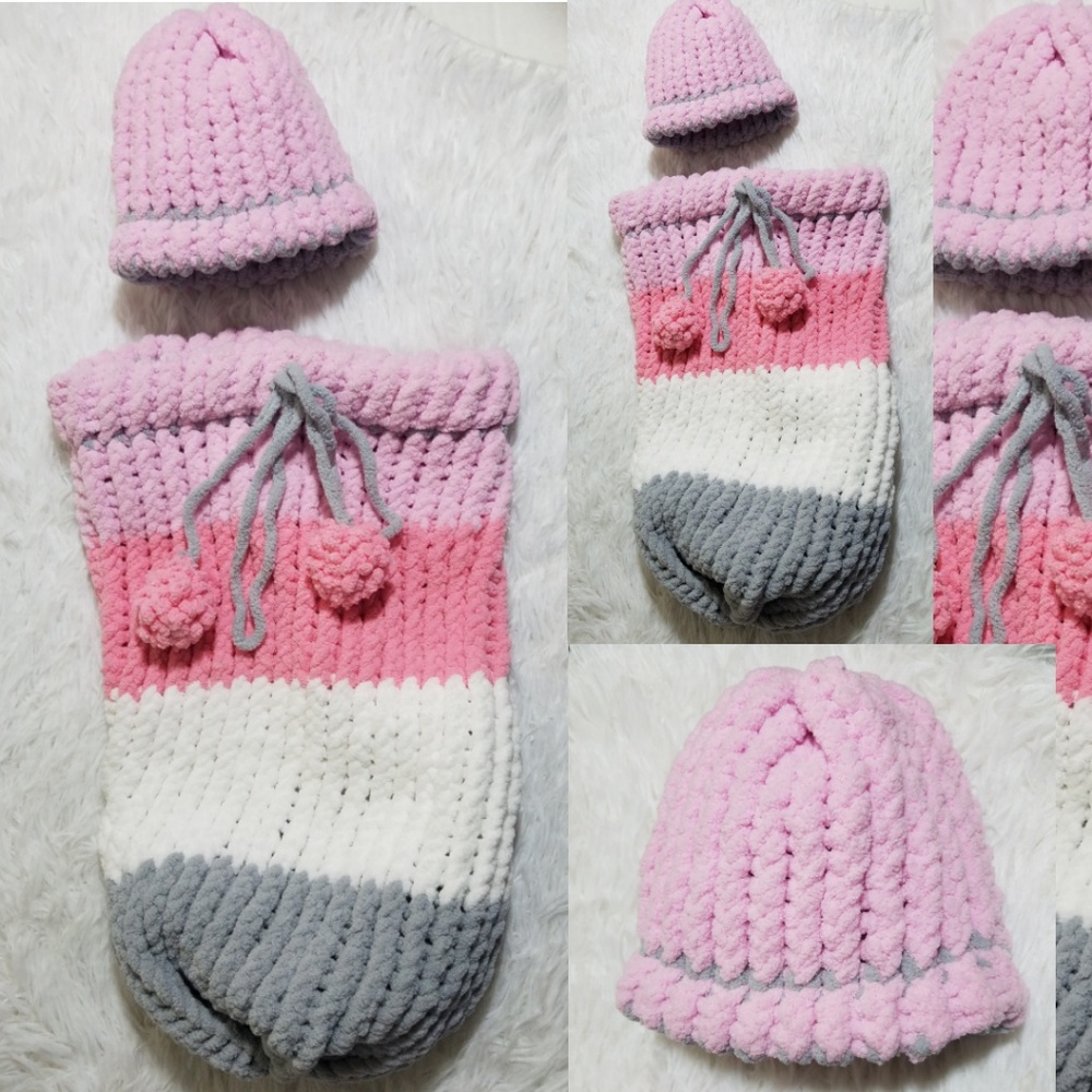 Yaw 2 Crafty Newborn Baby Snuggly & Hat Set
